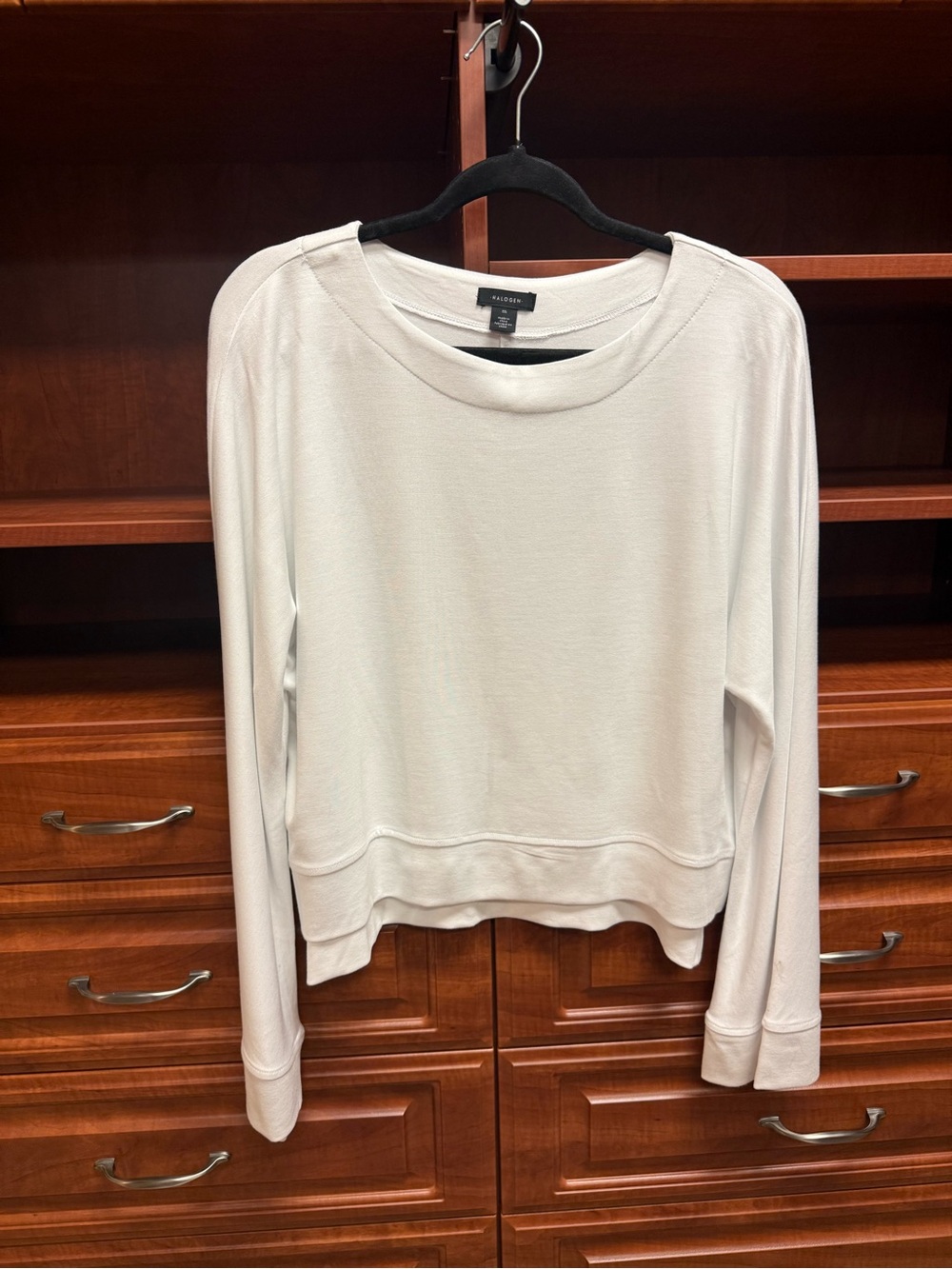 Halogen White Long-Sleeve Relaxed Top